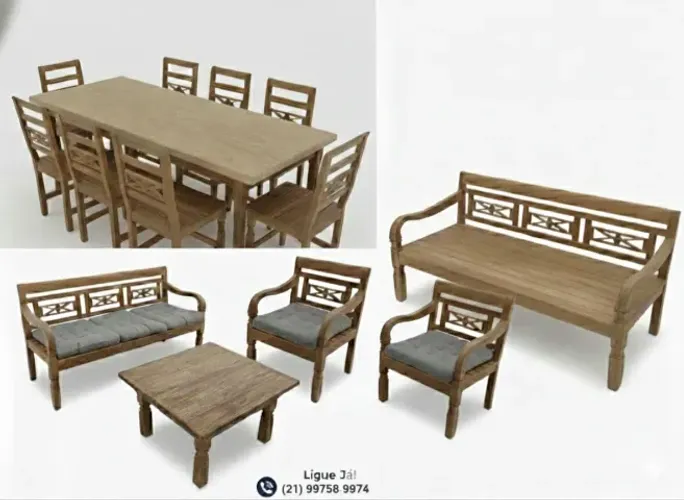 Conjunto móveis rústicos