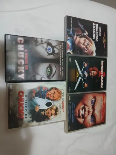 Dvd colecao completa brinquedo assassino noiva filho de chucky ler descriçao