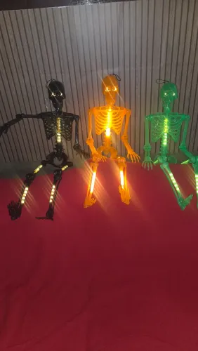 Kit esqueletos com leds e articulados decoração halloween
