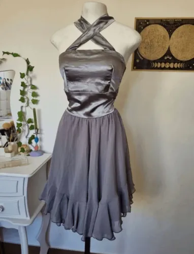 vestido de festa chianelli cinza m