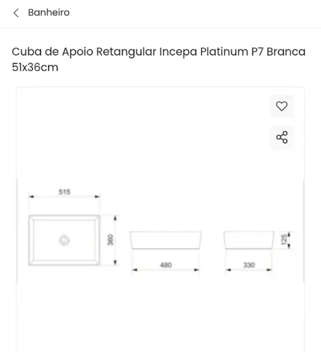 Cuba banheiro incepa platinum com nota