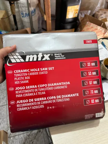 Maleta mtx jogo de serra copo 33mm a 83mm