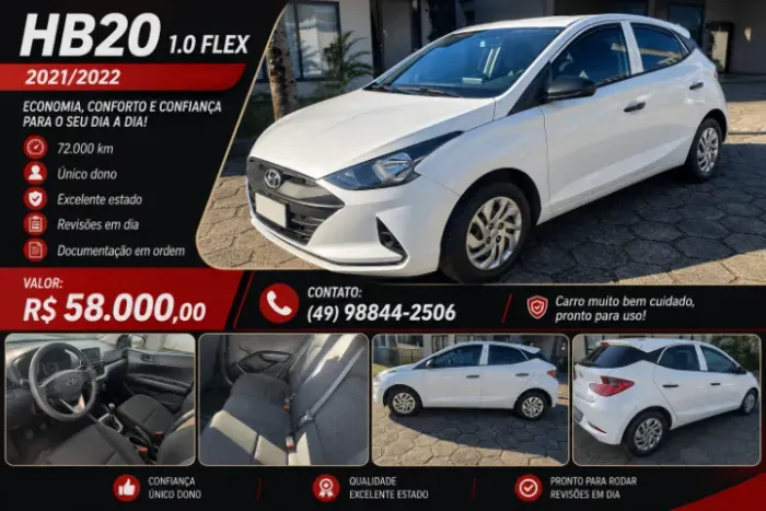 Hyundai HB20 Sense 1.0 Flex 12V MEC 2022