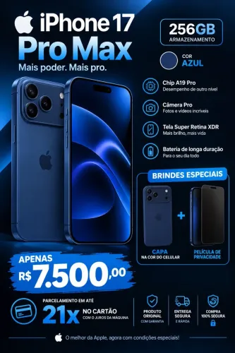 iPhone 17 pro Max 256 GB novo lacrado
