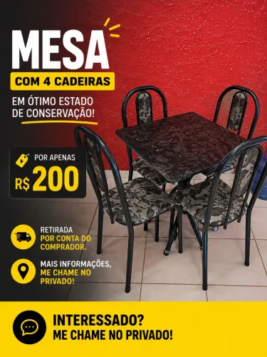 Mesa 4 cadeiras em ótimo estado de conservação