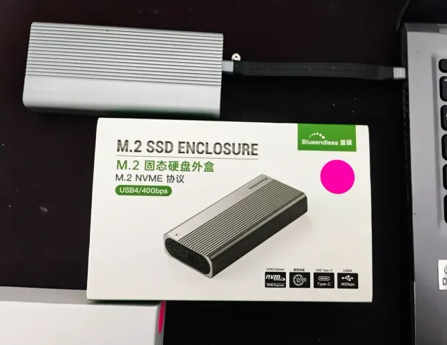 Case Gabinete SSD M.2 NVMe USB4 40Gbps Blueendless - Novo - Com Cooler