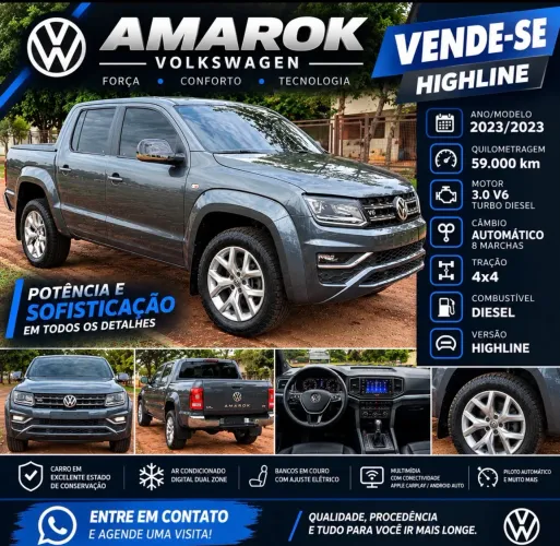 Volkswagen Amarok Highline CD 3.0 4X4 TB Dies. Aut. 2023