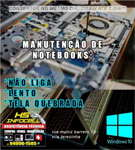 Venda e manutenção de computadores e notebooks
