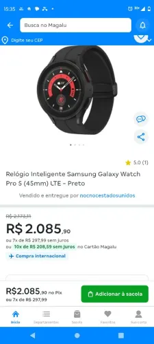 Relógio Galaxi pro mas 5 