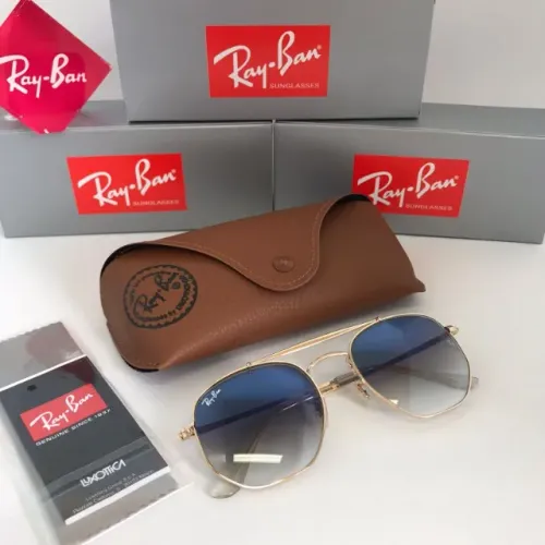 Óculos de sol ray-ban marshal azul degrade lentes de cristal