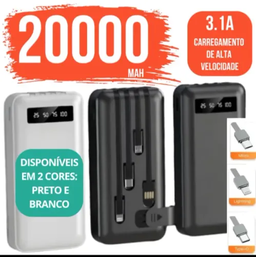 Carregador Portátil POWER BANK DIGITAL ENERGIA ONDE VOCÊ ESTIVER