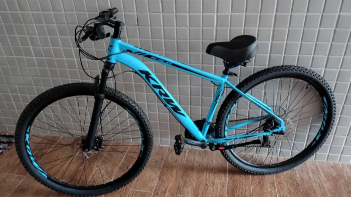 Bicicleta bike aro 29 KRW Alumínio Shimano Freio Hidráulico a disco Azul/Preto 17.