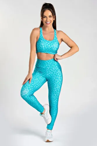Conjunto Fitnes Oncinha Azul