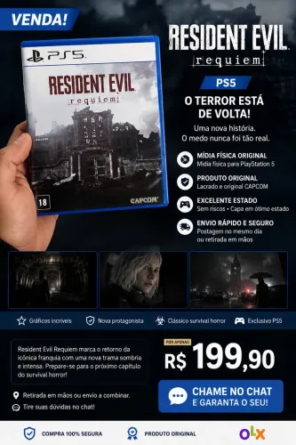Resident Evil Requiem PS5 - Mídia Física Original | Excelente Estado