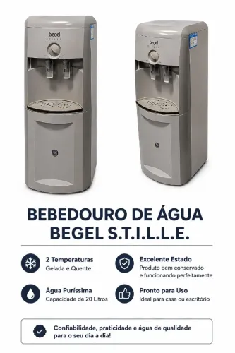 BEBEDOURO DE ÁGUA BEGEL STILLE - CINZA FUMÊ