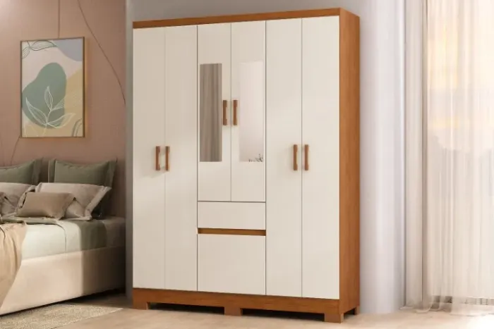 Guarda Roupa 6 Portas 1 Gaveta C/Sapateira Escocia