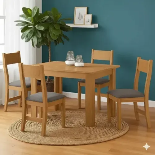 Conjunto Mesa de Jantar 4 Cadeiras Brisa - Conforto D26 e Estilo