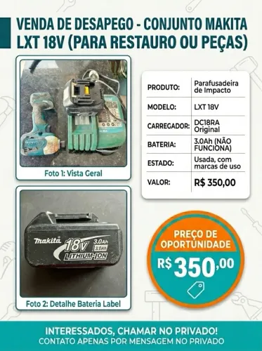 Título: Parafusadeira de Impacto Makita 18V LXT + Carregador