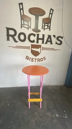 Mesas Bistro colorida tema tardezinha
