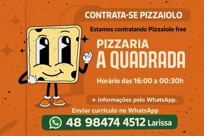 VAGA FREE PARA PIZZAIOLO