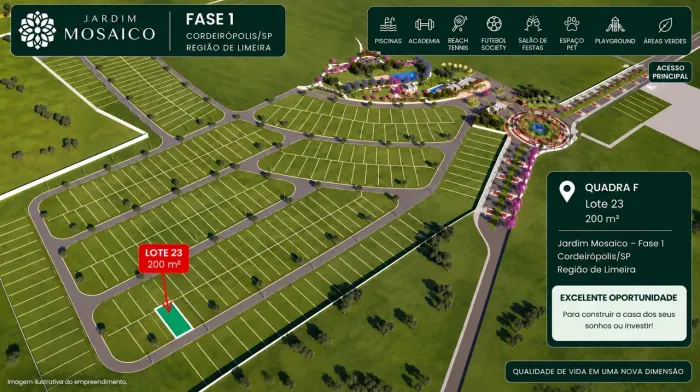 Terreno 200m² Jardim Mosaico Fase 1 - Quadra F