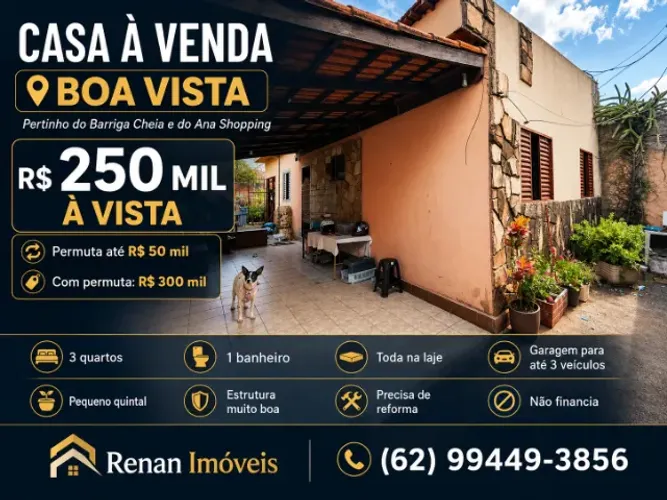 CASA À VENDA |  Pertinho do **Barriga Cheia** e do **Ana Shopping