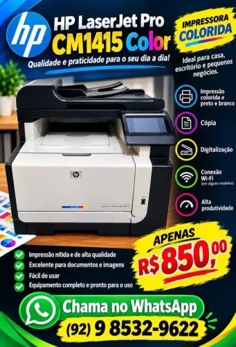 IMPRESSORA HP LASER JET PRO CM 1415 COLOR