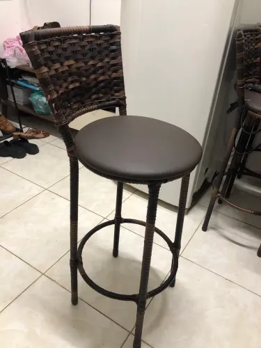 Banqueta Alta para Balcão/Cozinha Americana - Fibra Sintética Marrom