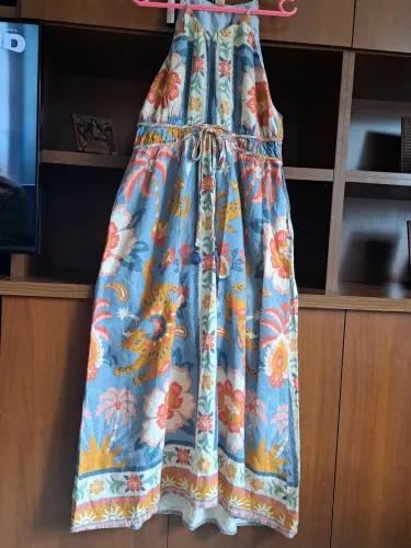Vestido midi da farm em viscolinho