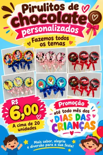 Pirulitos de chocolate personalizados