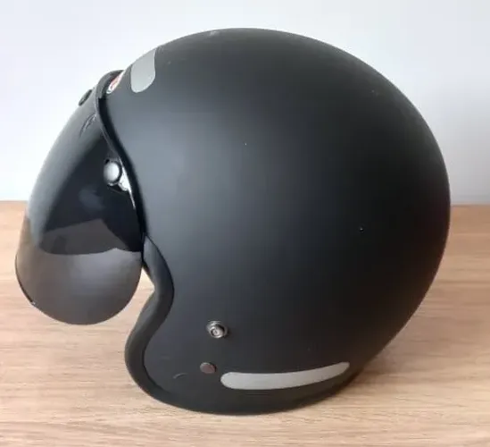 Capacete aberto Bell Custom 500 preto fosco viseira solar Tam 62