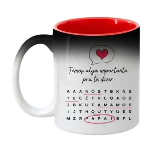 Caneca Mágica Interior Vermelho Tradicional Personalizada