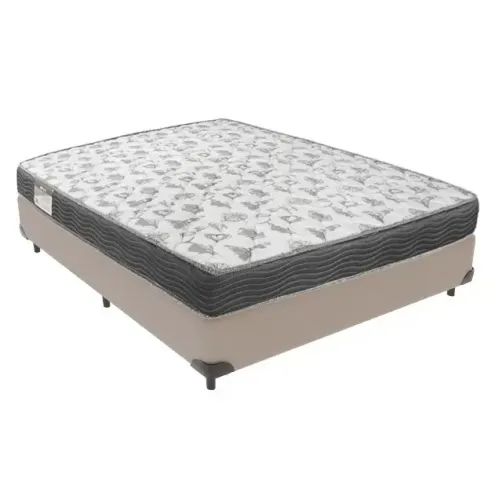Base Casal Corino Bege + Colchão Casal Ortobom D33