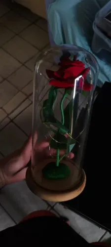 Rosa Encantada com LED - Cúpula Decorativa Inspirada em A Bela e a Fera