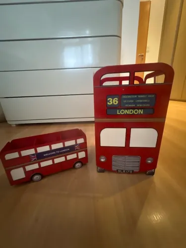 Kit Organizador Ônibus + Lixeira em Aço com Pintura Epóxi