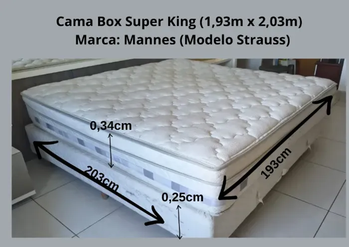 Colchão Super King Mannes Strauss - Molas Ensacadas