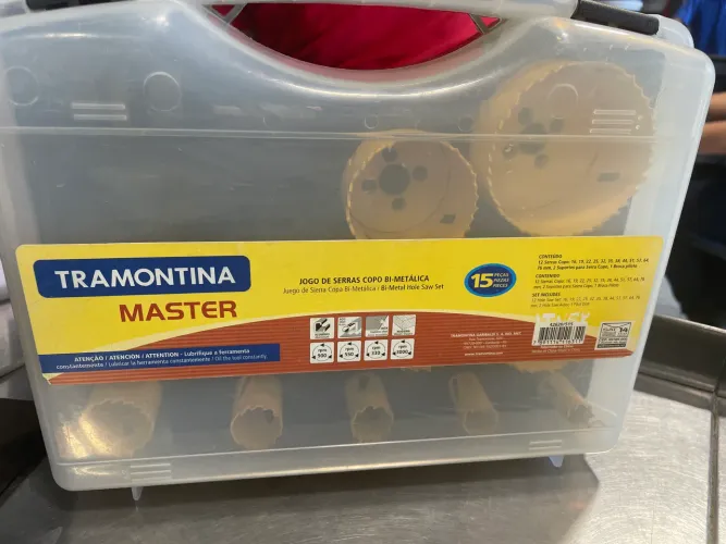 Jogo Serra copo Tramontina com 15 peças bi-metal