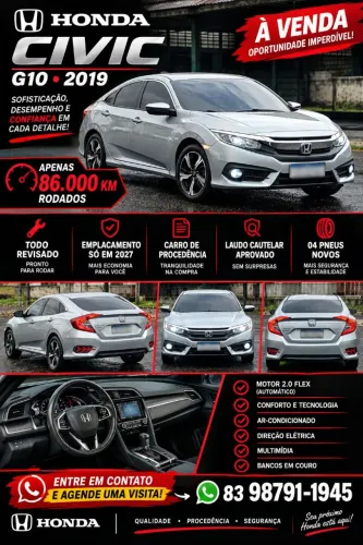 Honda Civic Sedan EX 2.0 Flex 16V Aut.4p 2019