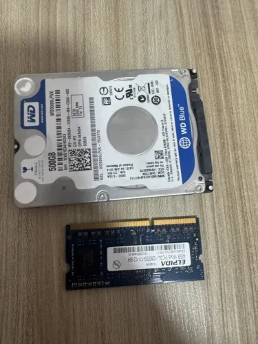 HD notebook WD Blue 500GB 2.5 SATA + memoria 4GB DDR3L Elpida