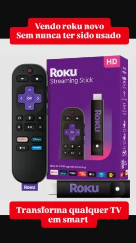 ROKU TRANSFORMA QUALQUER TV EM SMART ( NOVO NUNCA FOI USADO, NA CAIXA)