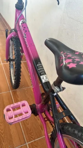 Bicicleta Juvenil Houston Nina Aro 20 Rosa e Preto Aço Carbono