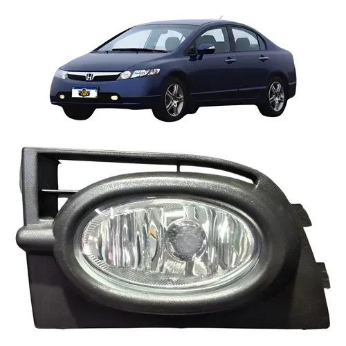 Farol Milha Esquerdo Honda Civic 2006 2007 2008 Com Moldura Transparente