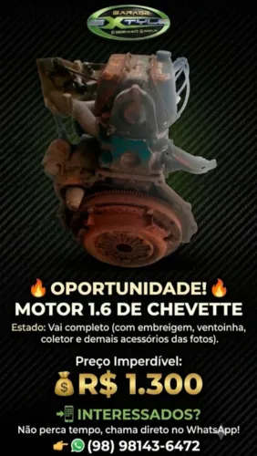 Motor 1.6 do Chevette
