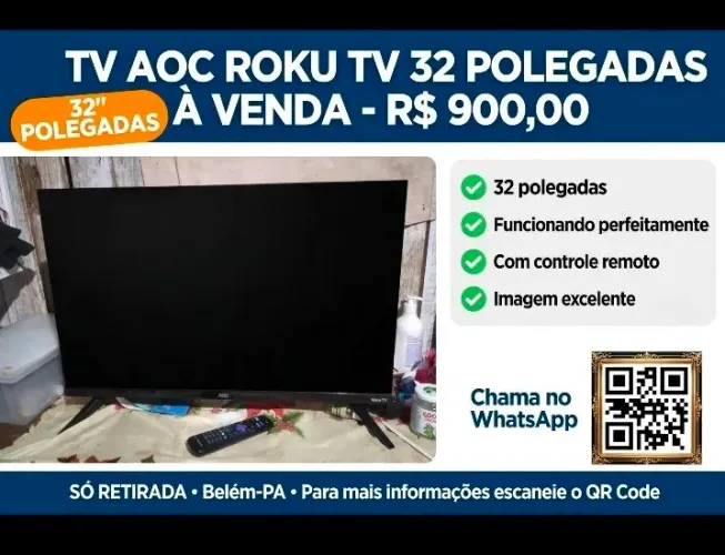 Tv 32 polegadas venda só com retirada