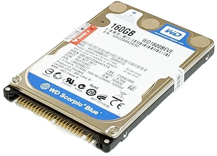 Hd 160gb. Disco Rígido Sata 2 De 7.200 Rpm, 2,5 Wd Blue