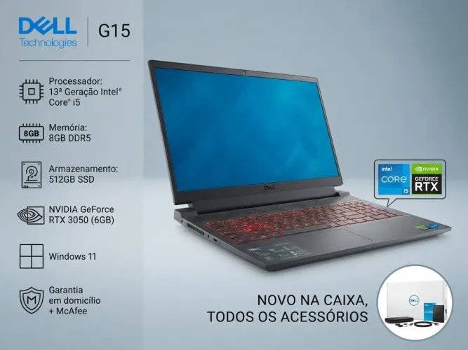 Notebook Gamer Dell G15 RTX3050