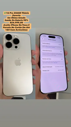 iPhone 16 Pro 256GB Titânio Deserto ( Em Ótimo Estado ) Usado