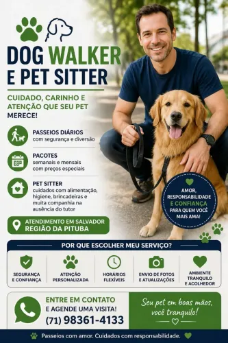 Dog Walker, Pet Sitter, passador pets