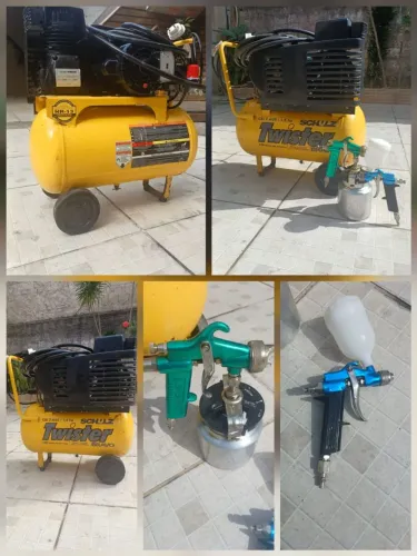 Compressor e 2 pistolas de pintura