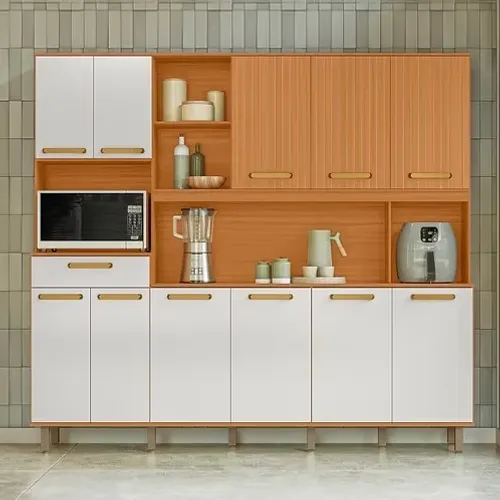 Kit Armário de Cozinha Pilar 11 Portas 1 Gaveta - Entrega e montagem Grátis p/ Fortaleza